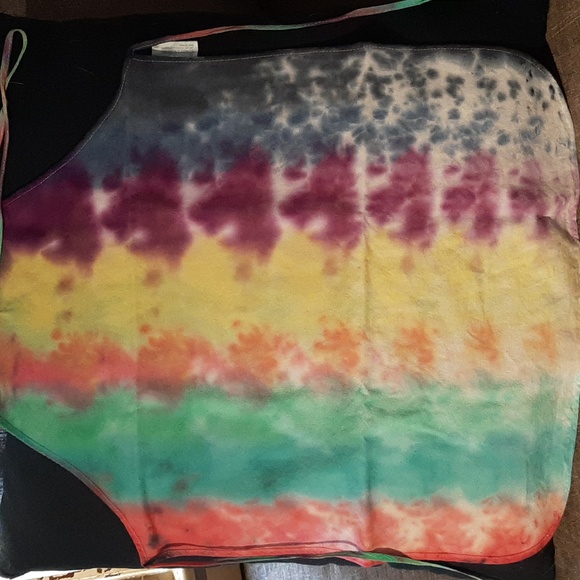 Hand Dyed canvas apron. Multicolored tie dyed canvas apron - Picture 2 of 2